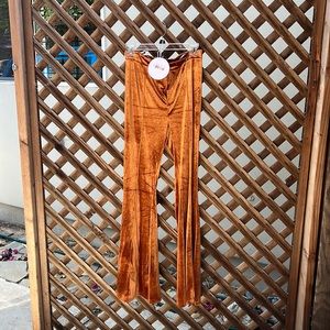 Princess Polly Brown Flare Velvet Pants